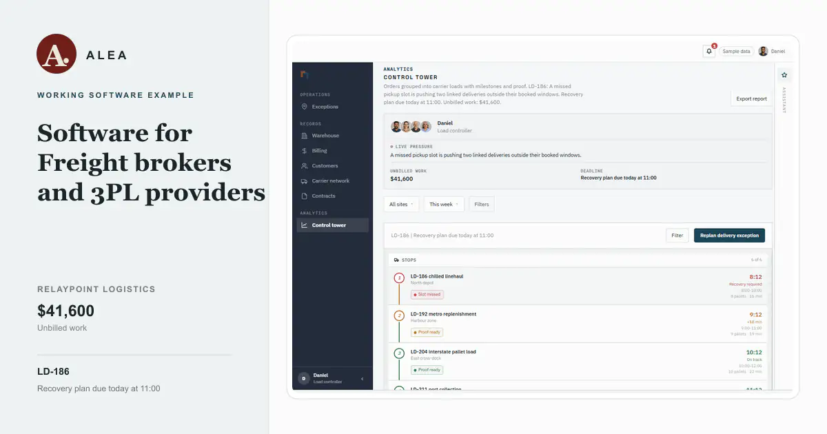 Freight brokers and 3PL providers app preview