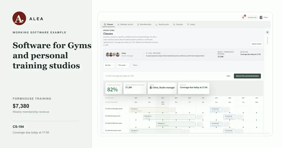 Gyms and personal training studios app preview
