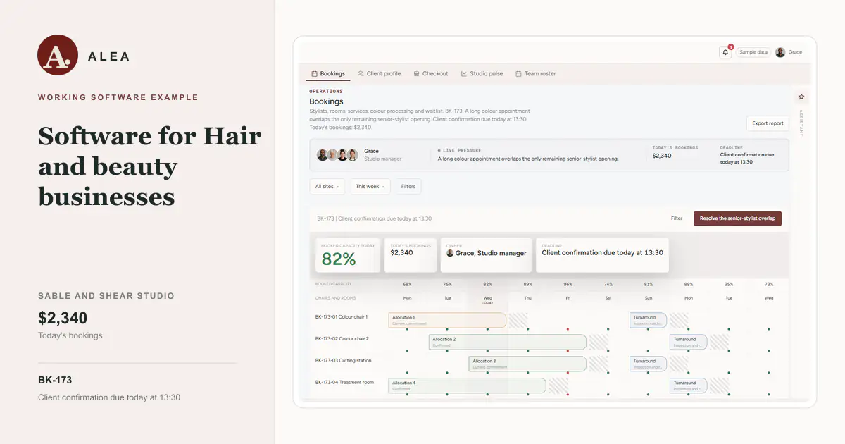 Hair and beauty businesses app preview