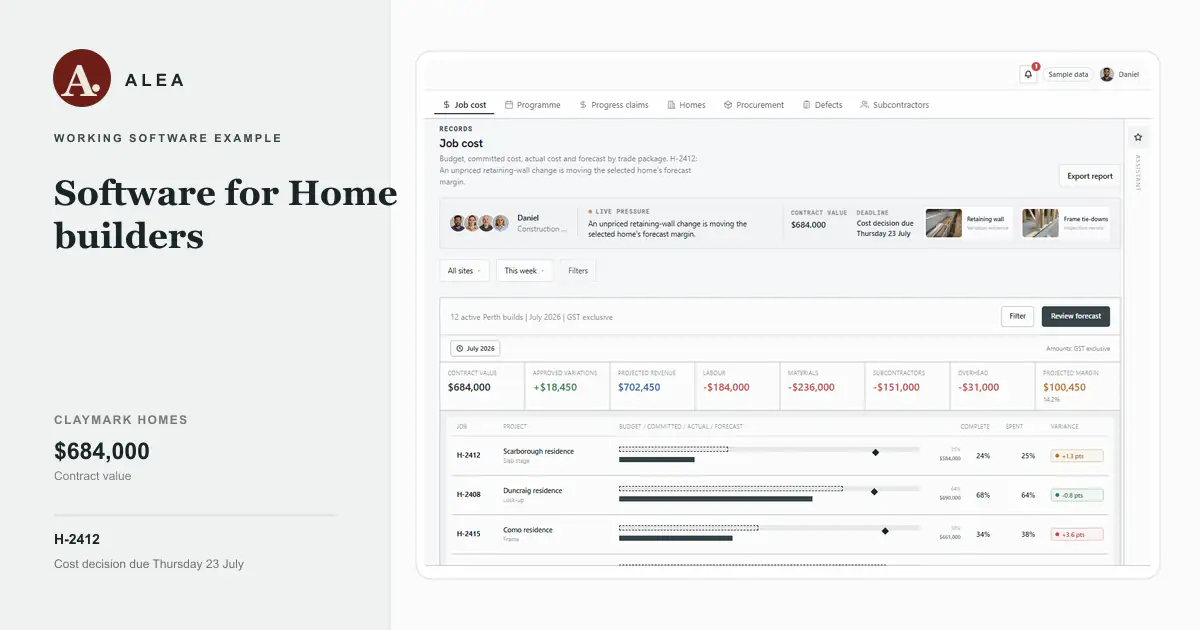 Home builders app preview
