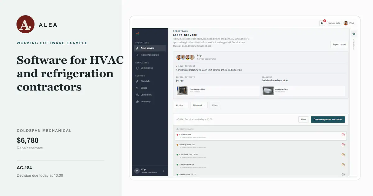 HVAC and refrigeration contractors app preview