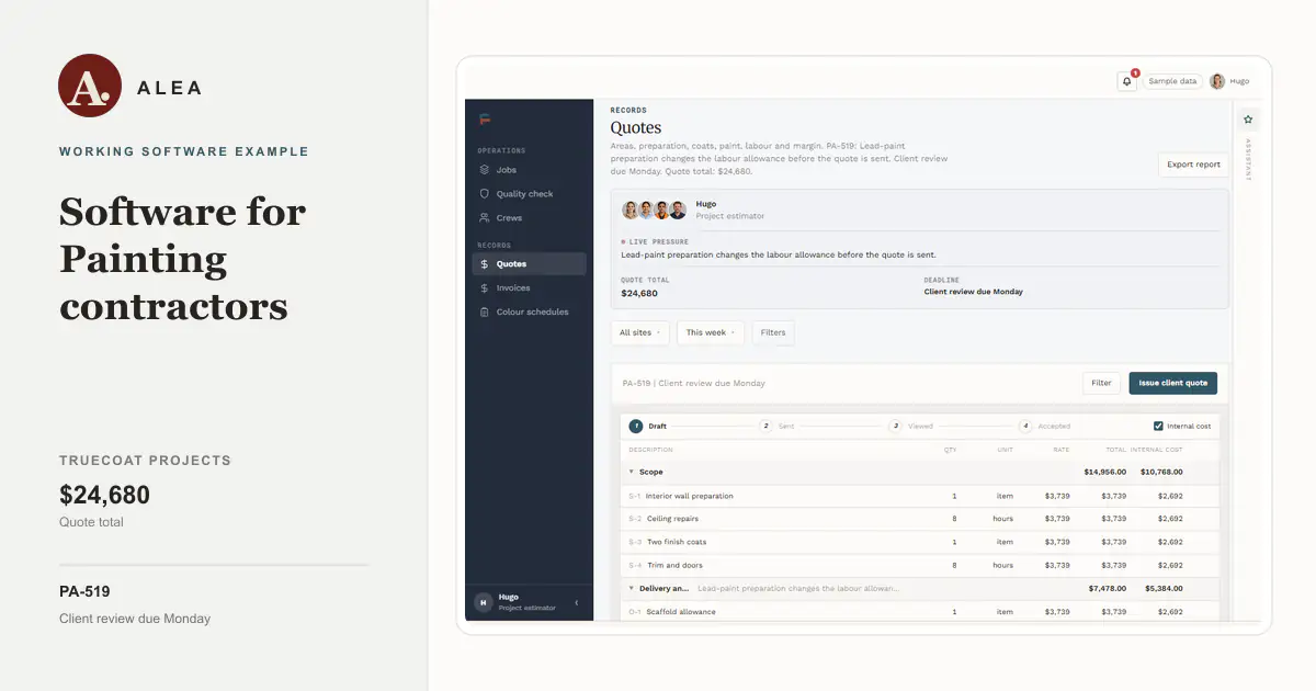 Painting contractors app preview