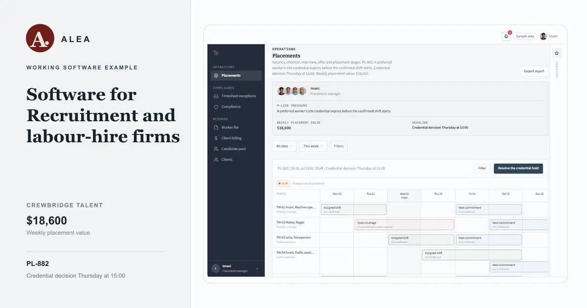 Recruitment and labour-hire firms app preview