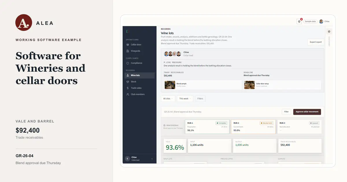 Wineries and cellar doors app preview